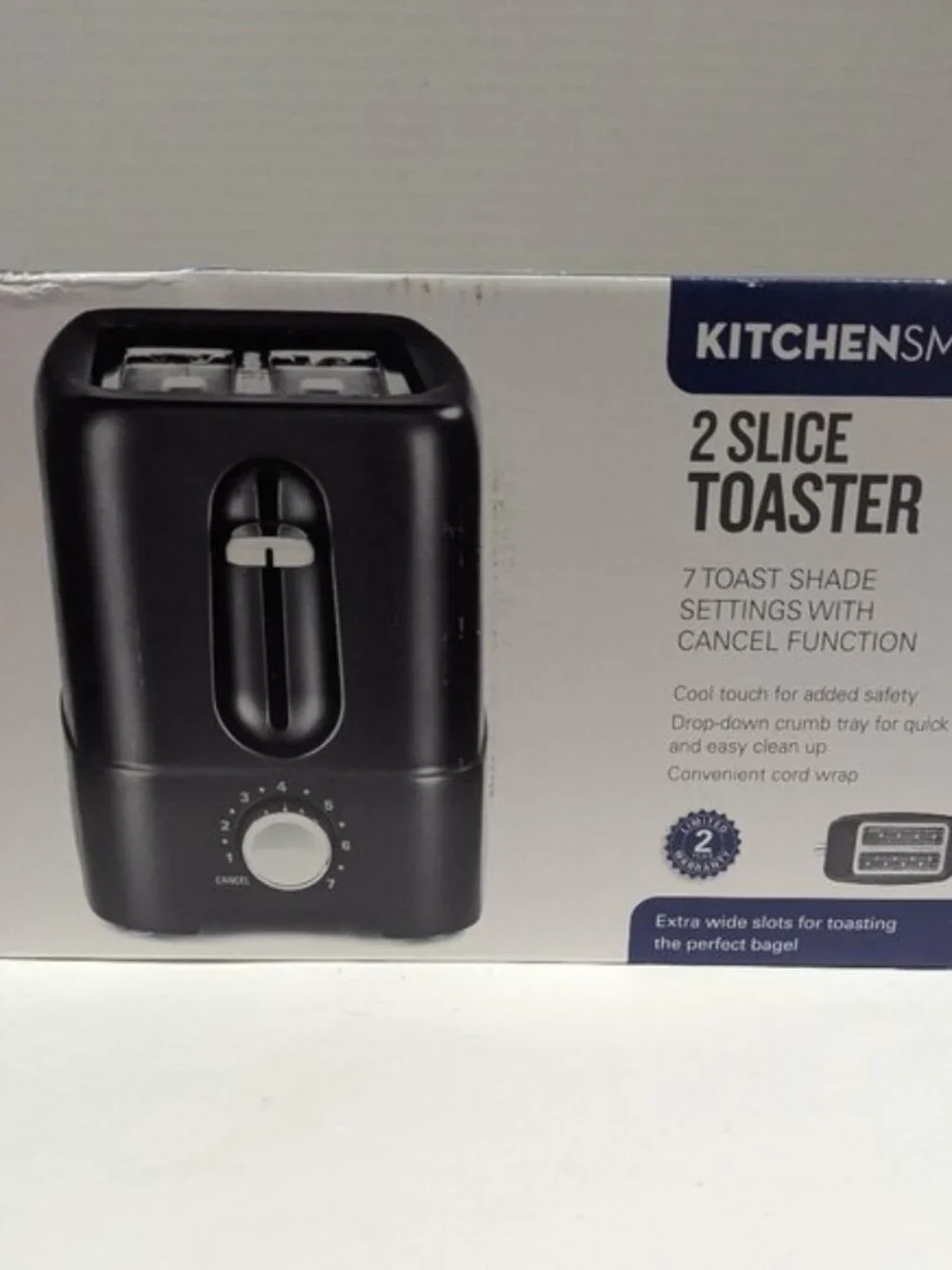 KitchenSmith by Bella 2 Slice Toaster - Black